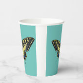 Gelber und schwarzer Schmetterling Pappbecher (Links)