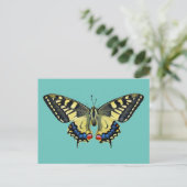 Gelber und schwarzer Schmetterling Postkarte (Stehend Vorderseite)