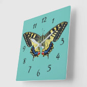 Gelber und schwarzer Schmetterling Quadratische Wanduhr (Winkel)