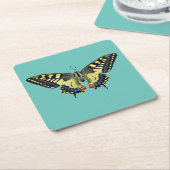 Gelber und schwarzer Schmetterling Rechteckiger Pappuntersetzer (angewinkelt)