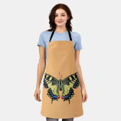 Gelber und schwarzer Schmetterling Schürze (Getragen)