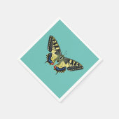 Gelber und schwarzer Schmetterling Serviette (Ecke)