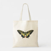 Gelber und schwarzer Schmetterling Tragetasche (Rückseite)