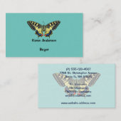 Gelber und schwarzer Schmetterling Visitenkarte (Vorne/Hinten)