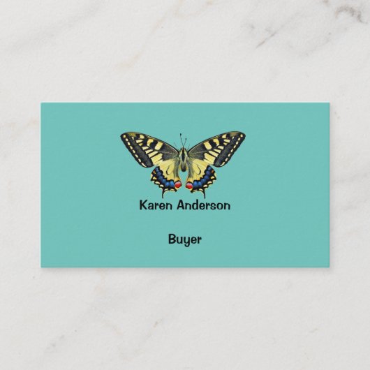 Gelber und schwarzer Schmetterling Visitenkarte (Vorderseite)