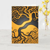 Gelber und schwarzer Yin Yang Baum Karte (Gelbe Blume)