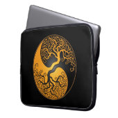 Gelber und schwarzer Yin Yang Baum Laptopschutzhülle (Vorderseite Links)