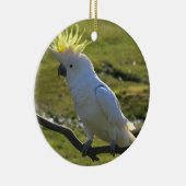 Gelber und weißer Cockatoo-Papagei Keramikornament (Rechts)
