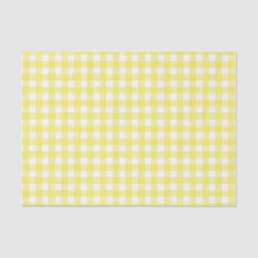 Gelber und weißer Gingham-Entwurf Seidenpapier (Vorderseite)
