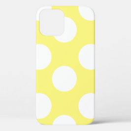 Gelber und weißer großer Tupfen-Telefon-Kasten iPhone 12 Hülle