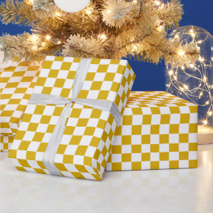 Gelber und weißer Senf Geschenkpapier