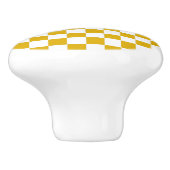 Gelber und weißer Senf Keramikknauf (Seitenansicht)