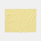 Gelber und weißer Zickzack Stripes Zickzack Muster Fleecedecke (Vorderseite (Horizontal))