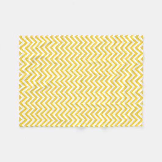 Gelber und weißer Zickzack Stripes Zickzack Muster Fleecedecke (Vorderseite (Horizontal))