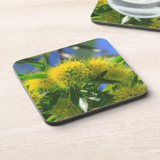 Gelber Viehbaum Getränkeuntersetzer (Linke Seite)