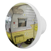 Gelber Vintager Camper-Anhängergriff Keramikknauf (Rechts)