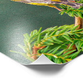 Gelber Vogel am Zweig Fotodruck (Ecke)