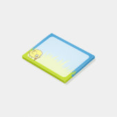 Gelber Vogel Cartoon Post-it Klebezettel (angewinkelt)