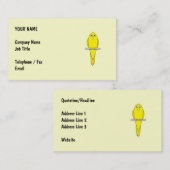 Gelber Vogel. Kanarienvogel Visitenkarte (Vorne/Hinten)