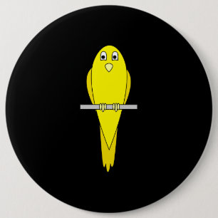 Gelber Vogel. Kanarisch. Auf Schwarz. Button