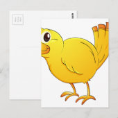 Gelber Vogel Postkarte (Vorne/Hinten)