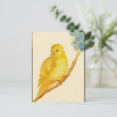 Gelber Vogel Postkarte (Stehend Vorderseite)