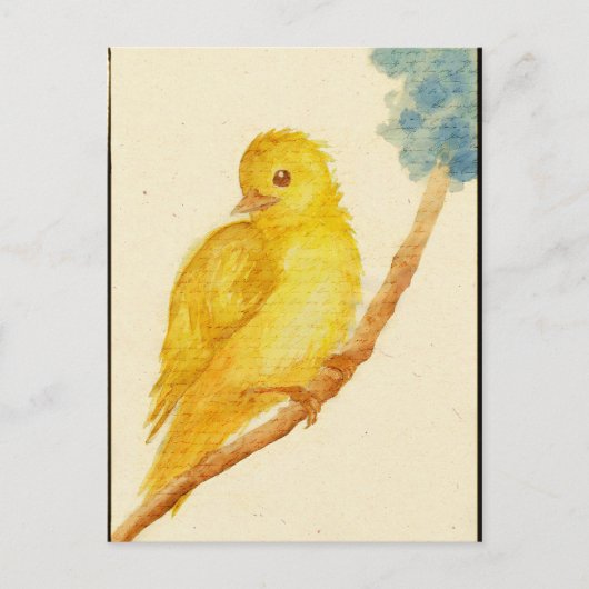 Gelber Vogel Postkarte (Vorderseite)