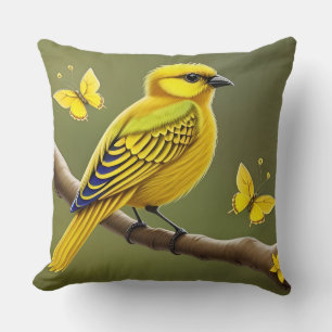 🐦 Gelber Vogel Wurfkissen Natur-Homedekoration 🌿 Kissen