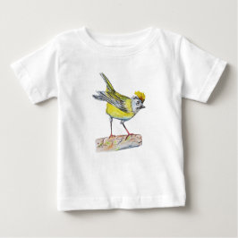 Gelber Vogel Zeichnend Kleinkind Ruffle T-Shirt, w Baby T-shirt