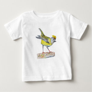 Gelber Vogel Zeichnend Kleinkind Ruffle T-Shirt, w Baby T-shirt