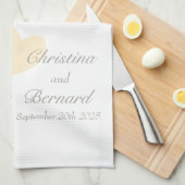 Gelber Vogelkäfig Hochzeit Küchentuch (Viertel Falte)