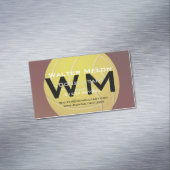 Gelber Volleyball 🏐 Erdung des roten Hintergrunds Magnetische Visitenkarte (Beispiel)