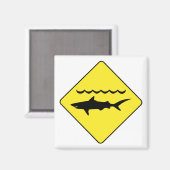 Gelber Warnhaie-Warnmagnet Magnet (Vorderseite/Rückseite)