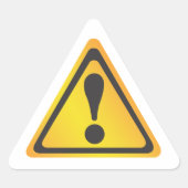 Gelber Warnschild Dreieckiger Aufkleber (Vorderseite)