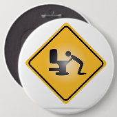 Gelber Warnzeichenknopf des Katers Button (Vorne & Hinten)