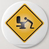 Gelber Warnzeichenknopf des Katers Button (Vorderseite)