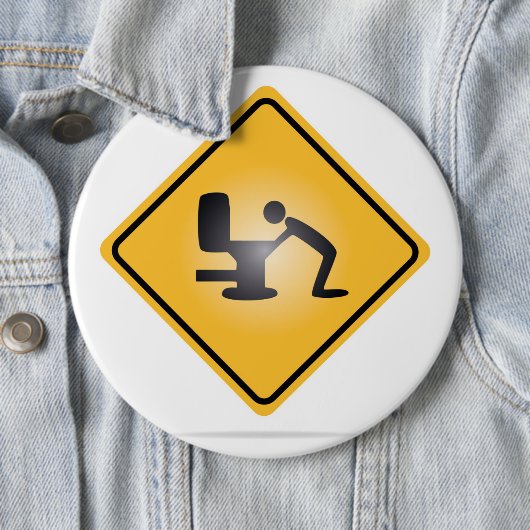 Gelber Warnzeichenknopf des Katers Button (Beispiel)