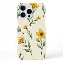Gelber Wasserfarben-Blumen-Handyhülle