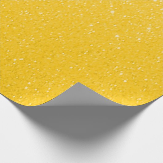 Gelber, weich-goldgelber Glitzer Geschenkpapier (Ecke)