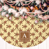 Gelber Weihnachtsmann-Monogramm-Weihnachten Polyester Weihnachtsbaumdecke