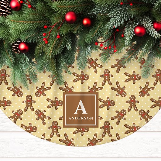 Gelber Weihnachtsmann-Monogramm-Weihnachten Polyester Weihnachtsbaumdecke