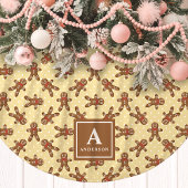Gelber Weihnachtsmann-Monogramm-Weihnachten Polyester Weihnachtsbaumdecke