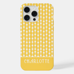 Gelber Weißer Geometrischer Personalisierter Name iPhone 15 Pro Max Hülle