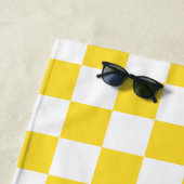 Gelber weißer Karo Prüfmuster Strandtuch (Beispiel)