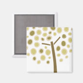 Gelber Whimsikaler Baum Magnet (Vorderseite/Rückseite)