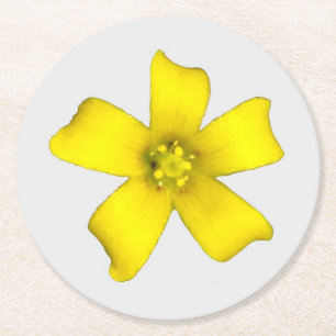 Gelber Wildblumen-Papierschutzuntersetzer Runder Pappuntersetzer