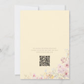 Gelber Wildblumen-QR-Code-Baby-Shower Einladung (Rückseite)