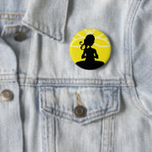 Gelber Yoga-Silhouette-Knopf Button (Beispiel)
