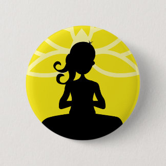 Gelber Yoga-Silhouette-Knopf Button