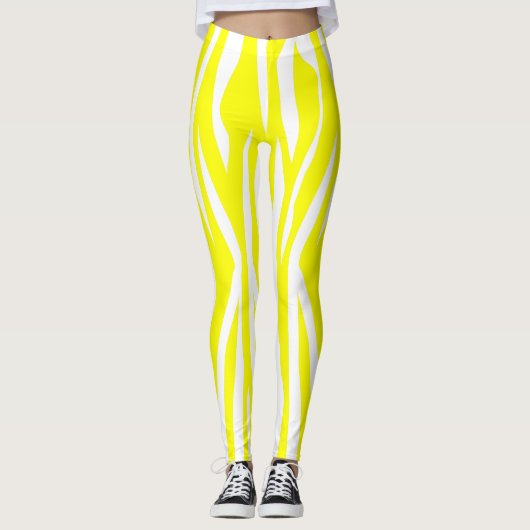 Gelber Zebra-Druck Leggings (Vorderseite)